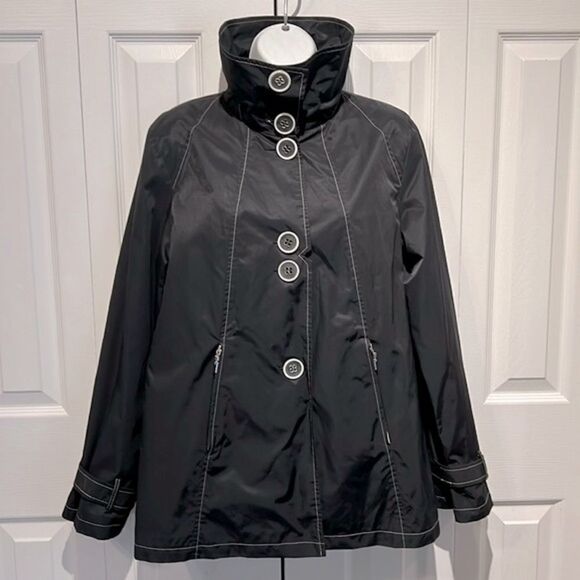 Kristen Blake Jackets & Blazers - Kristen Blake Black Water Repellent‎ Button Up Jacket Size M